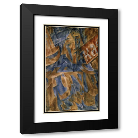 Lady in a Cafe Black Modern Wood Framed Art Print with Double Matting by Le Dantyu, M.