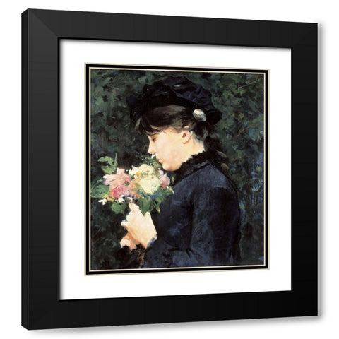 Portrait of Eleonora Tommasi C. Black Modern Wood Framed Art Print with Double Matting by Lega, Silvestro