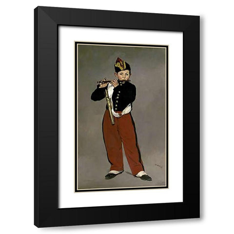 The Fifer Black Modern Wood Framed Art Print with Double Matting by Manet, Edouard