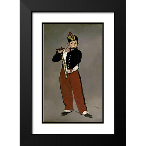 The Fifer Black Modern Wood Framed Art Print with Double Matting by Manet, Edouard