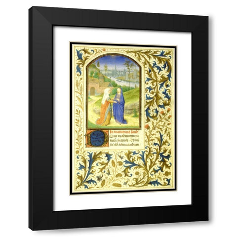 The Visitation : Book of Hours - Detail Black Modern Wood Framed Art Print with Double Matting by Marmion, Simon