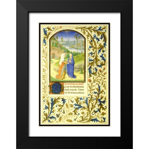 The Visitation : Book of Hours - Detail Black Modern Wood Framed Art Print with Double Matting by Marmion, Simon