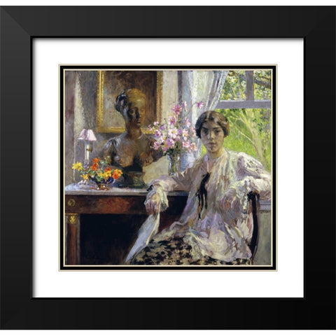 Nellie Kabel Black Modern Wood Framed Art Print with Double Matting by Melchers, Gari