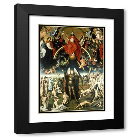 The Last Judgement Black Modern Wood Framed Art Print with Double Matting by Memling, Hans