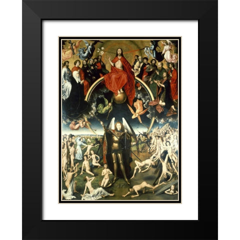 The Last Judgement Black Modern Wood Framed Art Print with Double Matting by Memling, Hans