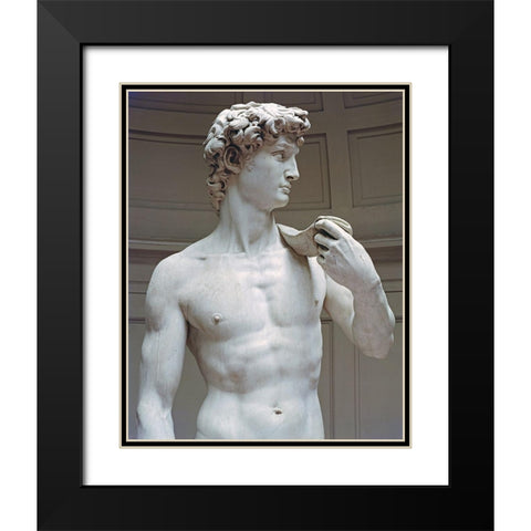 David (Detail I) Black Modern Wood Framed Art Print with Double Matting by Michelangelo