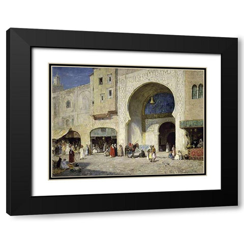 The Bazaar Black Modern Wood Framed Art Print with Double Matting by Millar, Addison Thomas