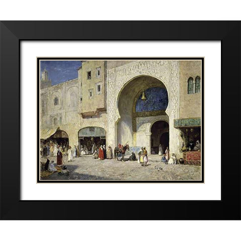 The Bazaar Black Modern Wood Framed Art Print with Double Matting by Millar, Addison Thomas