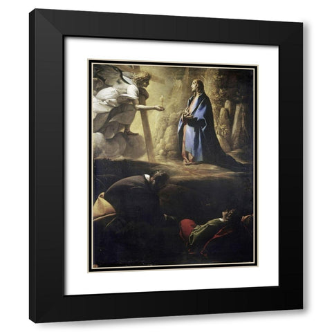 The Agony in the Garden Black Modern Wood Framed Art Print with Double Matting by Morazzone,