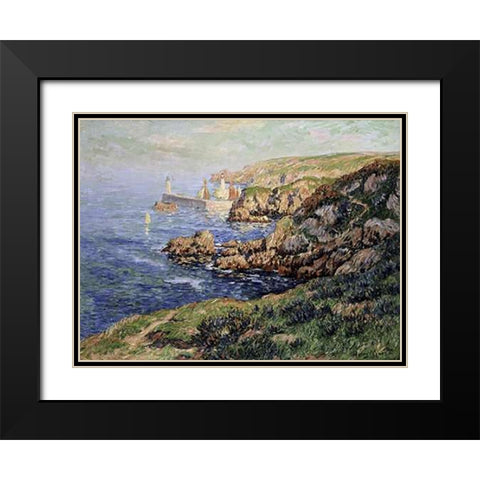 Port Judy, Ile de Graix, Morbihan Black Modern Wood Framed Art Print with Double Matting by Moret, Henry