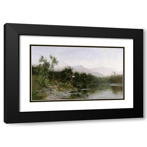 Adirondack Mountain Landscape Black Modern Wood Framed Art Print with Double Matting by Parton, Arthur