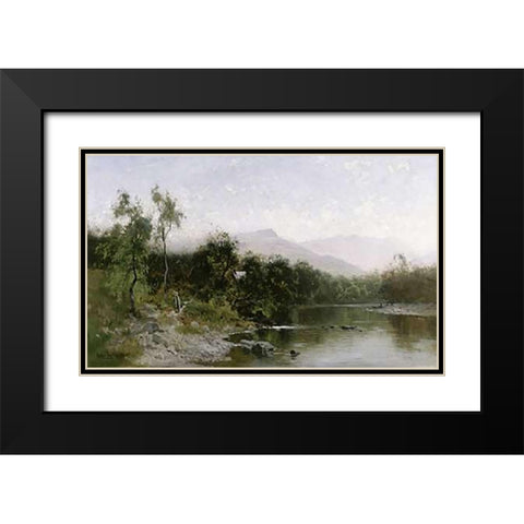 Adirondack Mountain Landscape Black Modern Wood Framed Art Print with Double Matting by Parton, Arthur