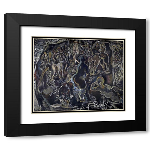 Temple Of Beauty Black Modern Wood Framed Art Print with Double Matting by Pascin, Jules