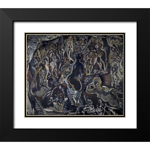 Temple Of Beauty Black Modern Wood Framed Art Print with Double Matting by Pascin, Jules