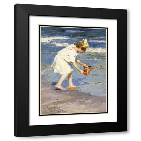 Brighton Beach Black Modern Wood Framed Art Print with Double Matting by Potthast, Edward Henry
