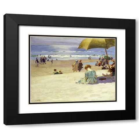 Hourtide Black Modern Wood Framed Art Print with Double Matting by Potthast, Edward Henry