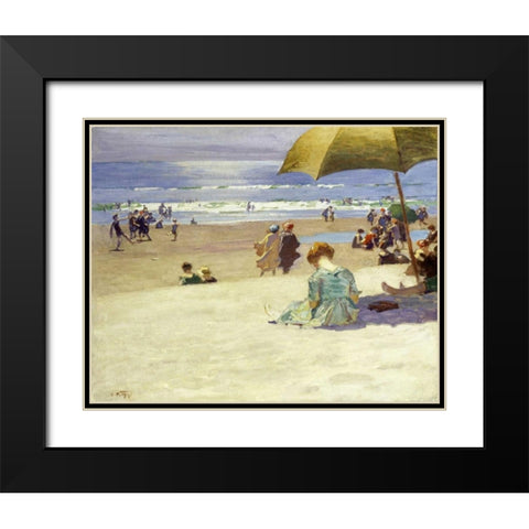 Hourtide Black Modern Wood Framed Art Print with Double Matting by Potthast, Edward Henry