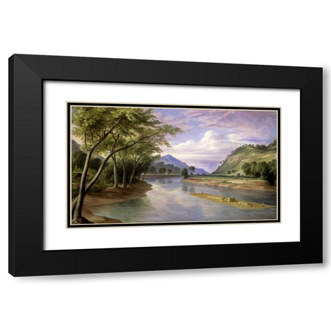 The Ohio River Near Marietta Black Modern Wood Framed Art Print with Double Matting by Pratt, Henry Cheever