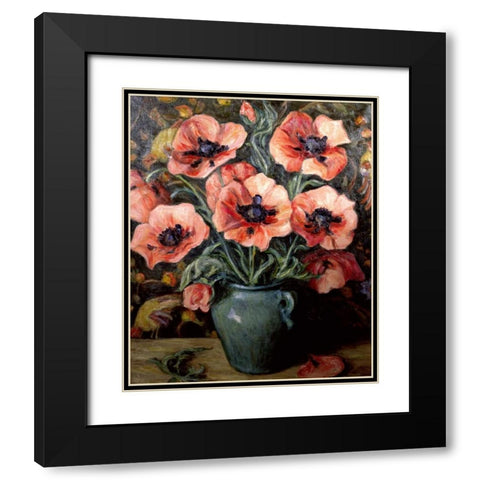Poppies, ca. 1940 Black Modern Wood Framed Art Print with Double Matting by Rand, Henry