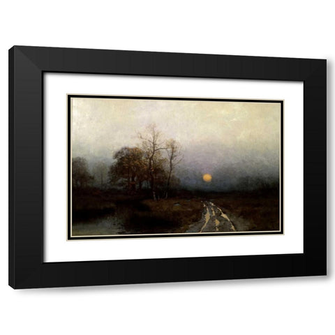 River Sunset Black Modern Wood Framed Art Print with Double Matting by Rix, Julian Walbridge