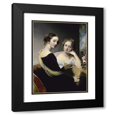 Portrait of the McEven Sisters Black Modern Wood Framed Art Print with Double Matting by Sully, Thomas