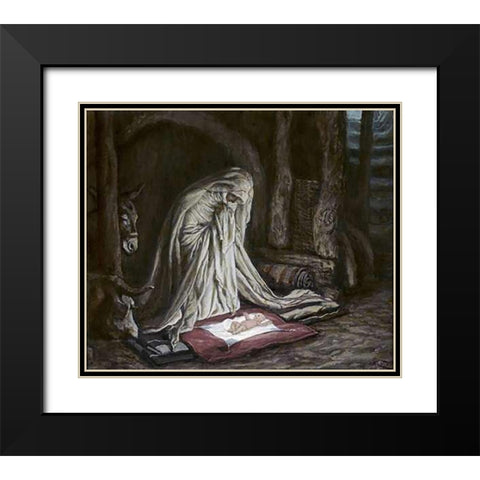 Birth of Jesus Museumist Black Modern Wood Framed Art Print with Double Matting by Tissot, James