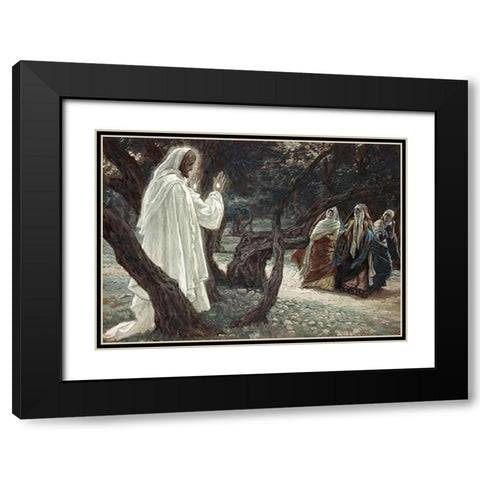 Museumist Appears to the Holy Women Black Modern Wood Framed Art Print with Double Matting by Tissot, James