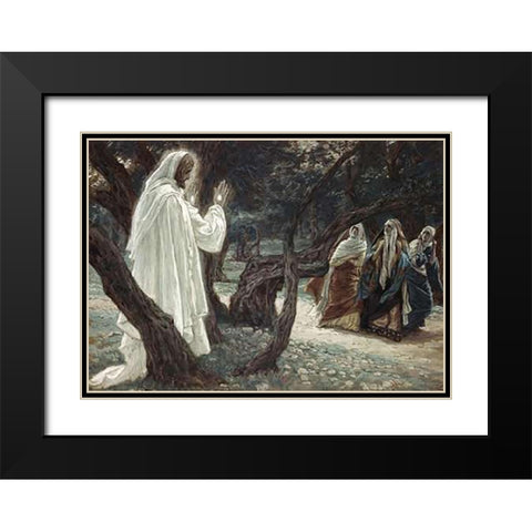 Museumist Appears to the Holy Women Black Modern Wood Framed Art Print with Double Matting by Tissot, James
