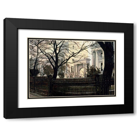 Cumberland Terrace, Regents Park Black Modern Wood Framed Art Print with Double Matting by Tissot, James Jacques