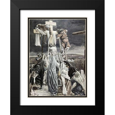 Descent from the Cross Black Modern Wood Framed Art Print with Double Matting by Tissot, James