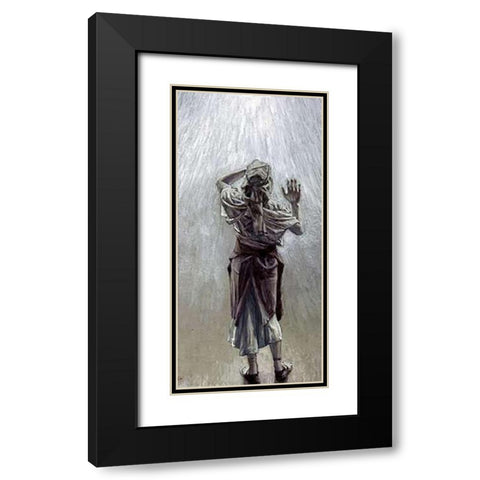 God Appears to Noah Black Modern Wood Framed Art Print with Double Matting by Tissot, James