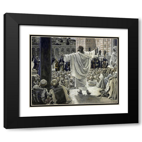 Jerusalem, Jerusalem! Black Modern Wood Framed Art Print with Double Matting by Tissot, James Jacques