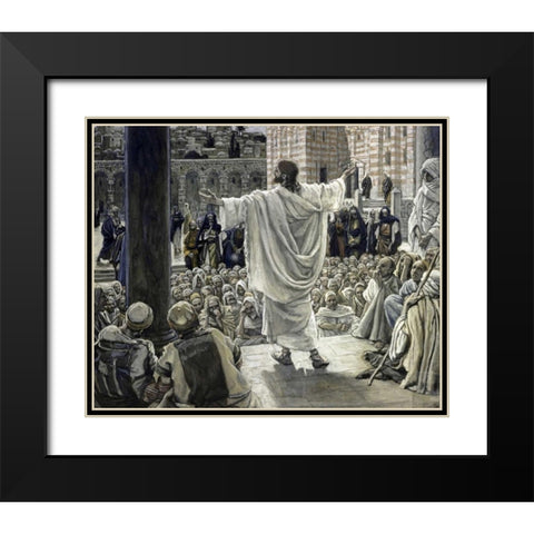 Jerusalem, Jerusalem! Black Modern Wood Framed Art Print with Double Matting by Tissot, James Jacques