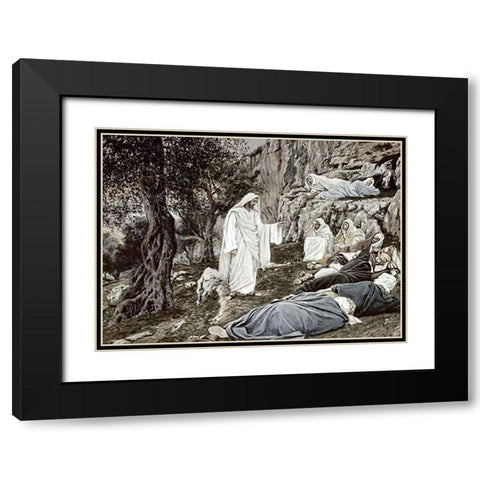 Jesus Commands his Disciples to Rest Black Modern Wood Framed Art Print with Double Matting by Tissot, James