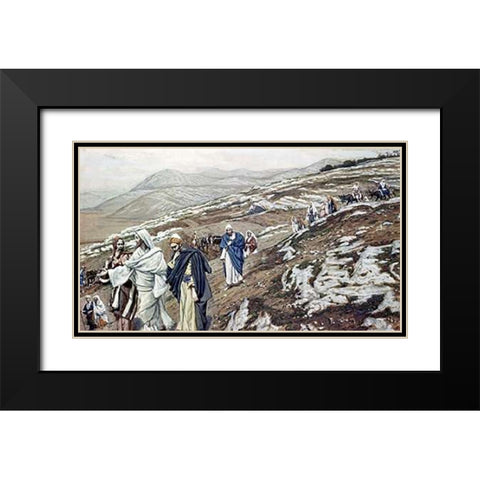 Jesus On His Way to Galilee Black Modern Wood Framed Art Print with Double Matting by Tissot, James