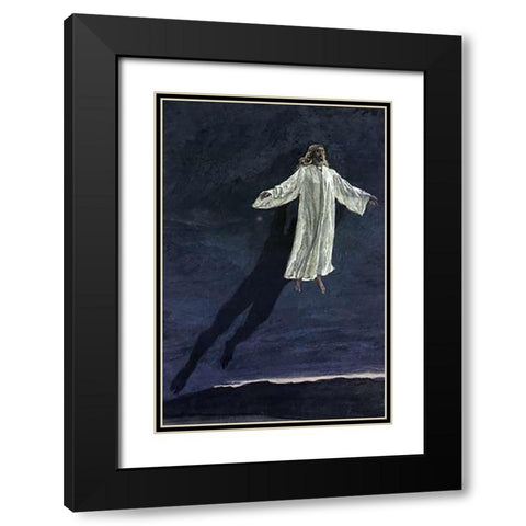 Jesus Taken Up Onto A High Mountain Black Modern Wood Framed Art Print with Double Matting by Tissot, James