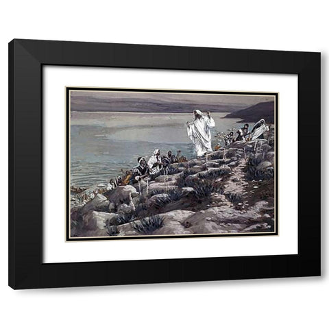 Seek Me Because Ye Eat from the Loaves Black Modern Wood Framed Art Print with Double Matting by Tissot, James