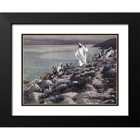 Seek Me Because Ye Eat from the Loaves Black Modern Wood Framed Art Print with Double Matting by Tissot, James