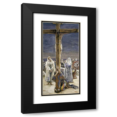 Stabat Mater - Women Behold Thy Son Black Modern Wood Framed Art Print with Double Matting by Tissot, James Jacques