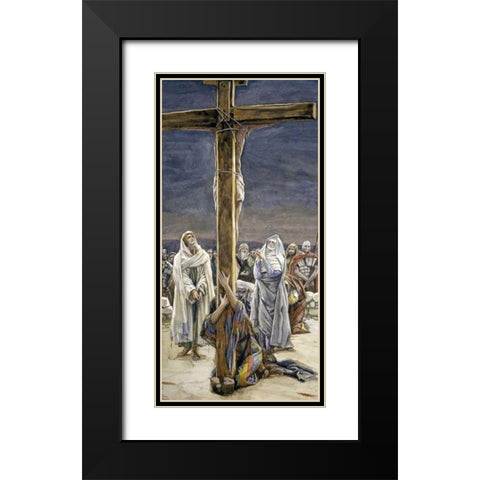 Stabat Mater - Women Behold Thy Son Black Modern Wood Framed Art Print with Double Matting by Tissot, James Jacques
