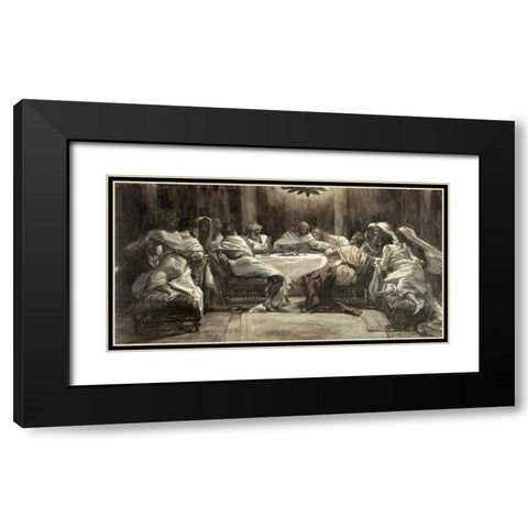 The Lords Supper Black Modern Wood Framed Art Print with Double Matting by Tissot, James Jacques