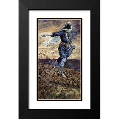 The Parable of the Sower Black Modern Wood Framed Art Print with Double Matting by Tissot, James Jacques