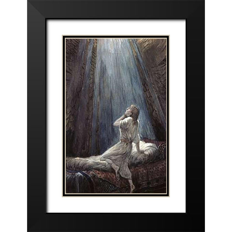 The Voice of the Lord Black Modern Wood Framed Art Print with Double Matting by Tissot, James
