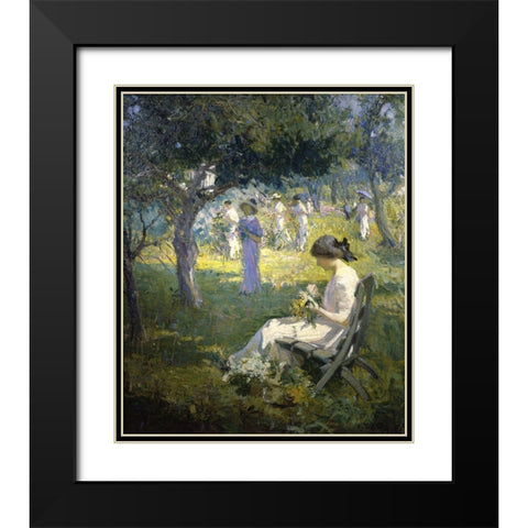 Garden Party Black Modern Wood Framed Art Print with Double Matting by Titcomb, Mary Bradish