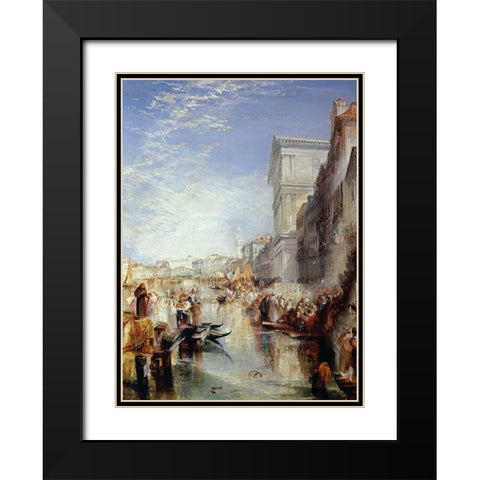 Grand Canal, Venice: Shylock Black Modern Wood Framed Art Print with Double Matting by Turner, Joseph M.W.