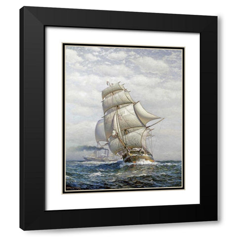 Full Sail Black Modern Wood Framed Art Print with Double Matting by Tyler, James Gale