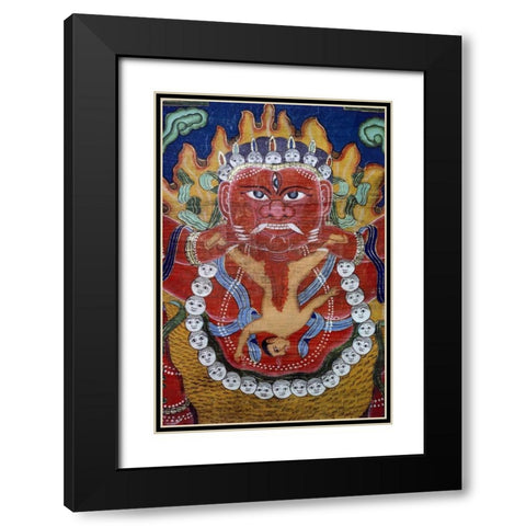 Goddess Kali Black Modern Wood Framed Art Print with Double Matting by Unknown