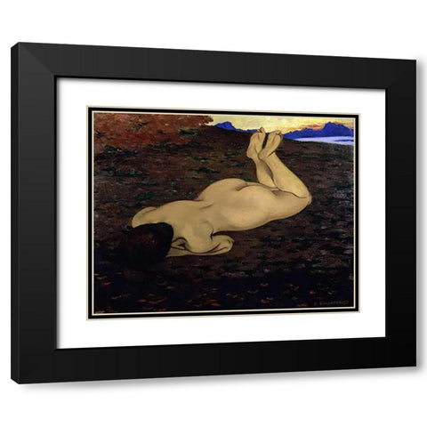 The Spring Black Modern Wood Framed Art Print with Double Matting by Vallotton, Felix