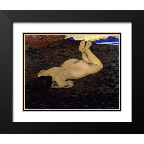 The Spring Black Modern Wood Framed Art Print with Double Matting by Vallotton, Felix