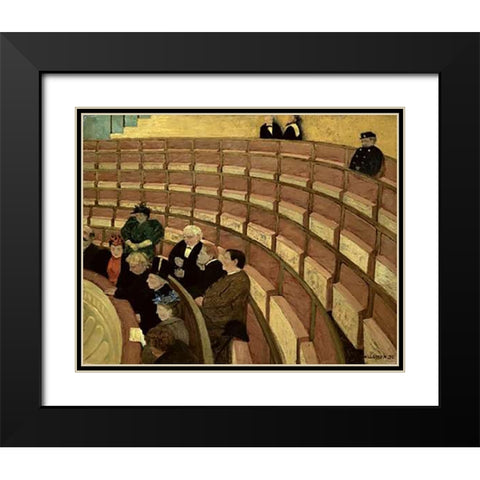 Third Level at the Theatre in Chatelet Black Modern Wood Framed Art Print with Double Matting by Vallotton, Felix
